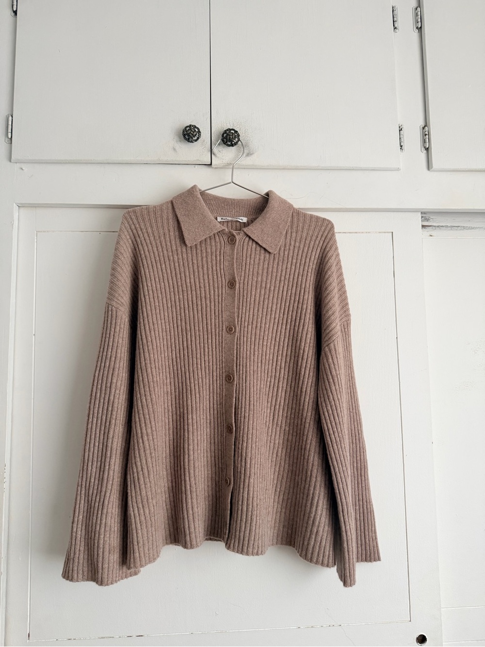 Reformation Fantino Cashmere Collared Cardigan